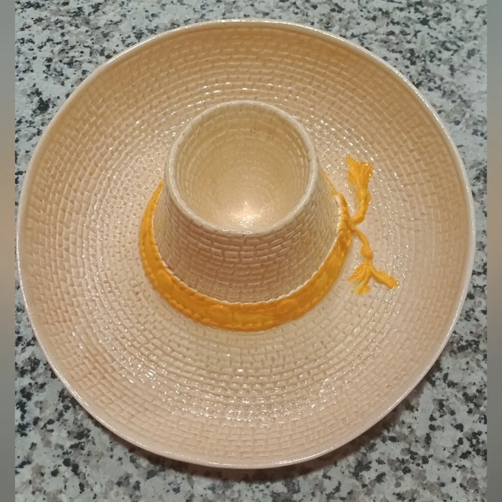 1986 Whittier Ware California Pottery Sombrero Ceramic Chip Dip Bowl - Picture 1 of 6